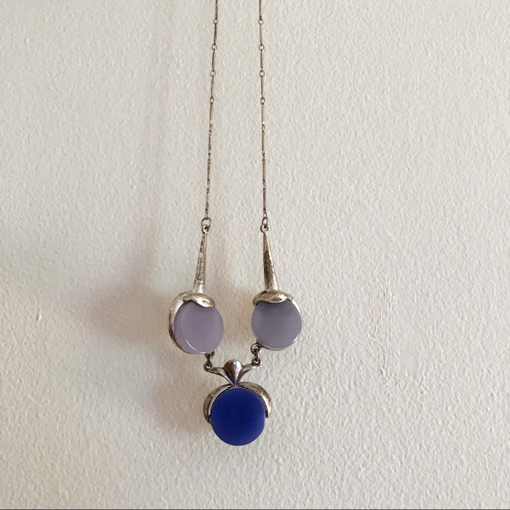 Jewelmint Calypso Silver Blue Circle Necklace